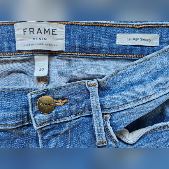 Frame Denim "Le High Skinny" jeans with manufacturers distressed marks, size 27 - Picture 9 of 10